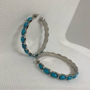 Southwest Style Turquoise Hoop Earrings